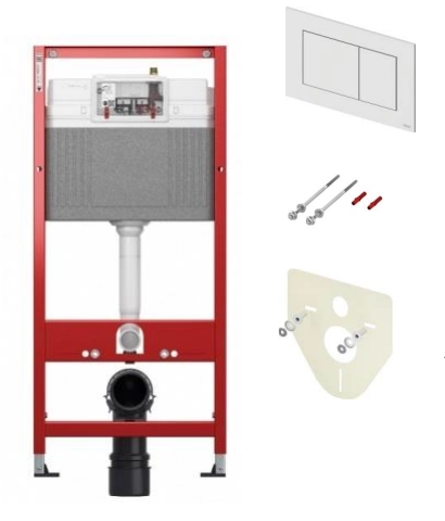 Система инсталляции для унитазов Tece TECEbase kit 9 400 413 4 в 1 с кнопкой смыва