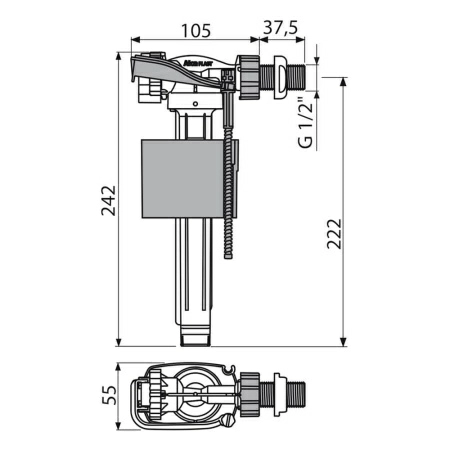 Впускной механизм с боковой подводкой и металлической резьбой для керамических