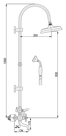 Душевая стойка Rav Slezak Morava retro MK159.5/3SM