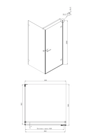 Душевое ограждение Ambassador Abner 10011101R 90*90