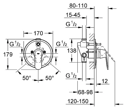 Смеситель Grohe Eurosmart Cosmopolitan 32879000 для ванны с душем