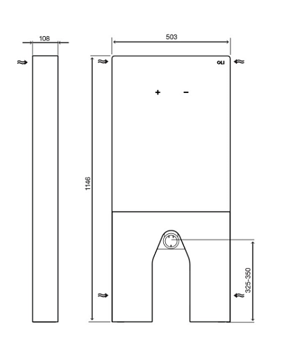 Сантехнический модуль OLI QR-INOX 061557 для напольного унитаза (сенсорный) черный
