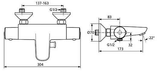 Термостат Ideal Standard Ceratherm 50 A5550AA для ванны с душем