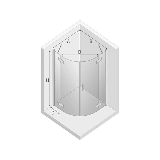 Душевой уголок New Trendy NEW MERANA BLACK 90x90x195