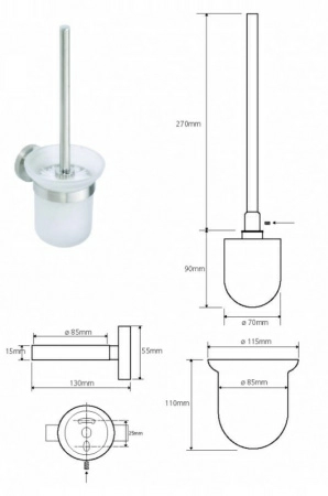 Ершик Bemeta Neo 104113015 11,5 x 13 x 36 см настенный, хром матовый, щетка белая Ершик Bemeta Neo 104113015 11,5 x 13 x 36 см настенный, хром матовый, щетка белая