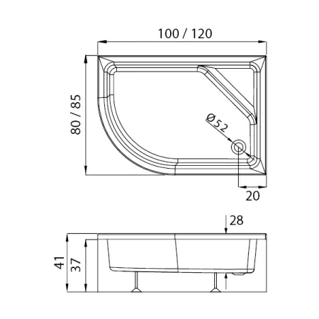 Душевой поддон New Trendy NEW MAXIMA P 120x85x41 Душевой поддон New Trendy NEW MAXIMA P 120x85x41