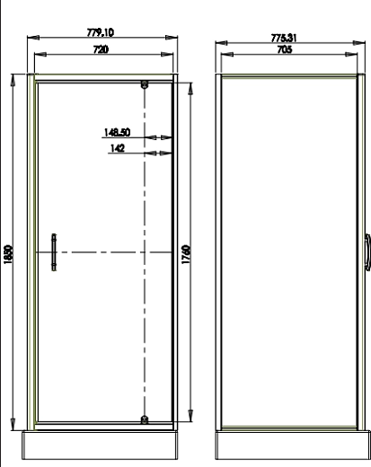 Душевая кабина Omnires S-80K, распашная