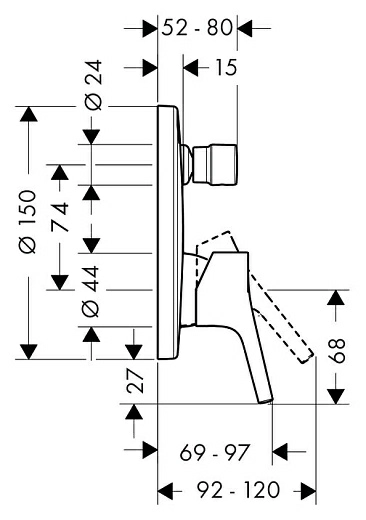 Смеситель Hansgrohe Talis S 72405000 для ванны с душем