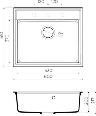 Мойка кухонная Omoikiri Daisen 60-BL 4993622 черная Мойка кухонная Omoikiri Daisen 60-BL 4993622 черная