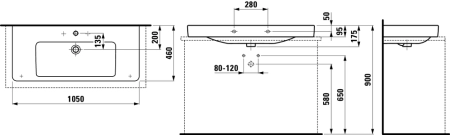 Умывальник столешница Laufen Pro S 816966 105x46 Умывальник столешница Laufen Pro S 816966 105x46