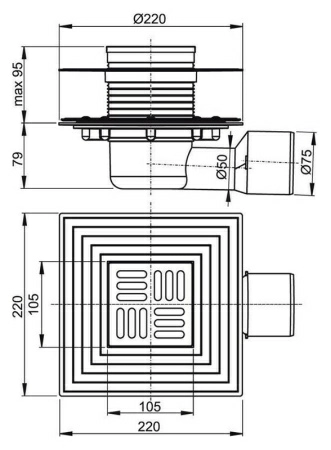 Душевой трап AlcaPlast APV3344 Душевой трап AlcaPlast APV3344