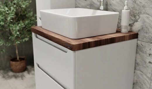 Тумба под умывальник Jorno Wood 60 подвесной белая