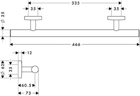 Поручень Hansgrohe Logis 40513820, шлифованый никель