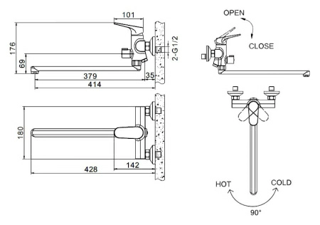 Смеситель Bravat Eler F6191238CP-01L универсальный Смеситель Bravat Eler F6191238CP-01L универсальный