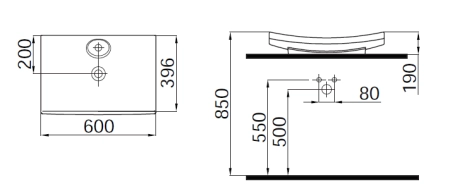 Раковина накладная IDevit Lal 40x60, 0201-2605