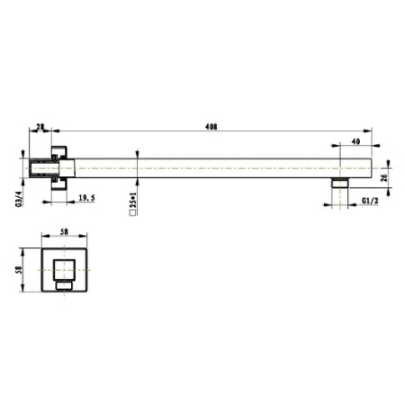 Держатель верхнего душа 400 Villeroy&Boch, TVC00045453061 Держатель верхнего душа 400 Villeroy&Boch, TVC00045453061