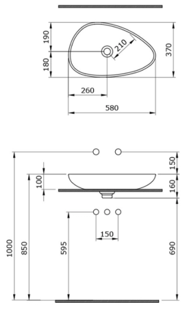 Раковина Bocchi Etna 1114-021-0125, мандарин