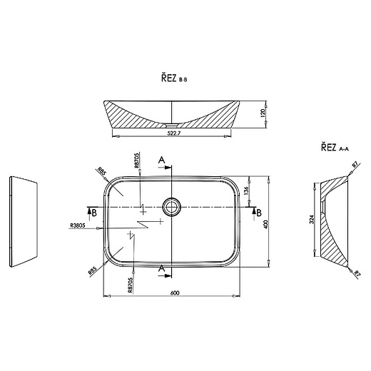Раковина Ravak Ceramic XJX01160002 60 х 40 см