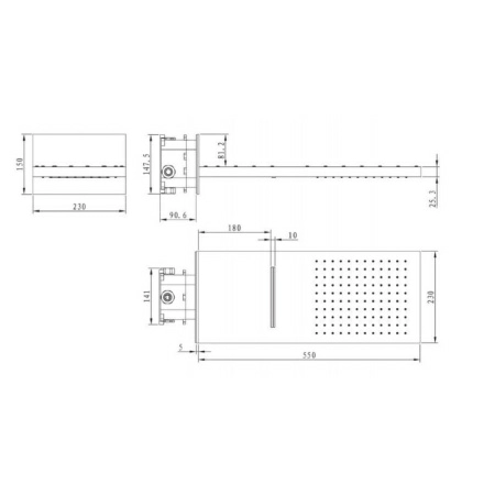 Ливневой душ с водопадом Villeroy&Boch, TVC00001200061