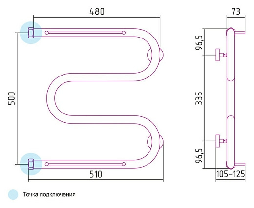 Полотенцесушитель водяной Сунержа М-образный 50x50 с 2 полками, 00-0008-5050 Полотенцесушитель водяной Сунержа М-образный 50x50 с 2 полками, 00-0008-5050