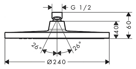 Верхний душ Hansgrohe Crometta S 240 1jet EcoSmart 26724000 9 л