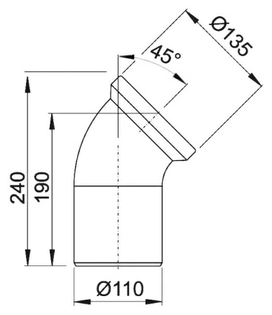 Отвод AlcaPlast A90-45 Отвод AlcaPlast A90-45
