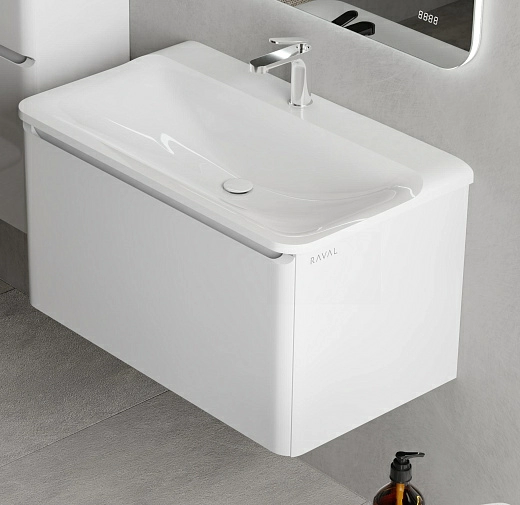 Тумба под умывальник Raval Welto 80 подвесная белая