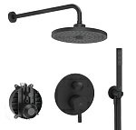 Система скрытого монтажа Ideal Standard Ceraline Black (6 in 1) , верхний душ 260мм на 2 режима, лейка стик