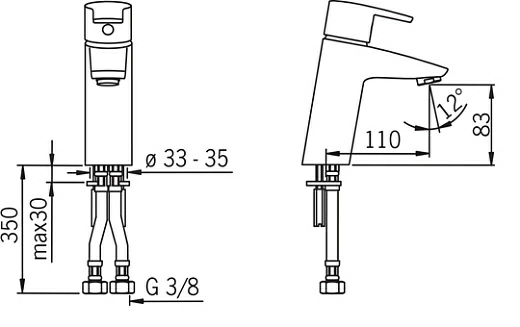 Смеситель для умывальника Oras Cubista 2810F Смеситель для умывальника Oras Cubista 2810F