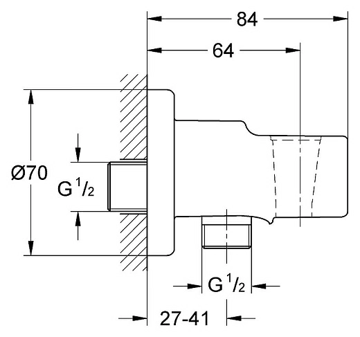 Шланговое подключение Grohe Relexa 28628000 держатель для душа