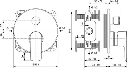 Смеситель Ideal Standard Connect Air A7035AA для ванны (внешняя часть)
