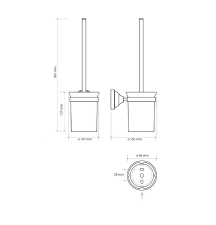 Ершик Bemeta Kera 144713017 10.7 x 15.6 x 38.5 см подвесной, бронза