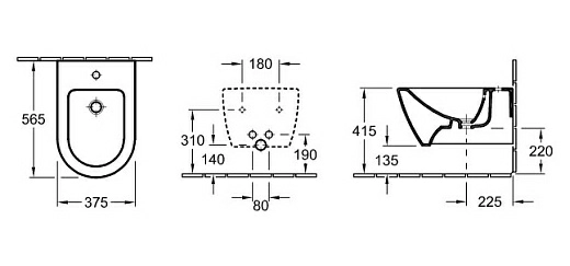 Биде подвесное Villeroy &amp; Boch Subway 2.0 5400 00 01 alpin