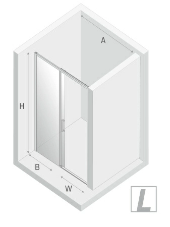 Двери в нишу New Trendy PRIME BLACK R 130x200