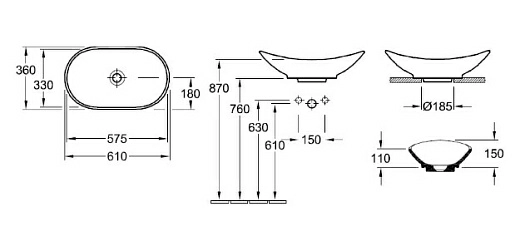 Раковина Villeroy &amp; Boch My Nature 4110 60 R1 alpin