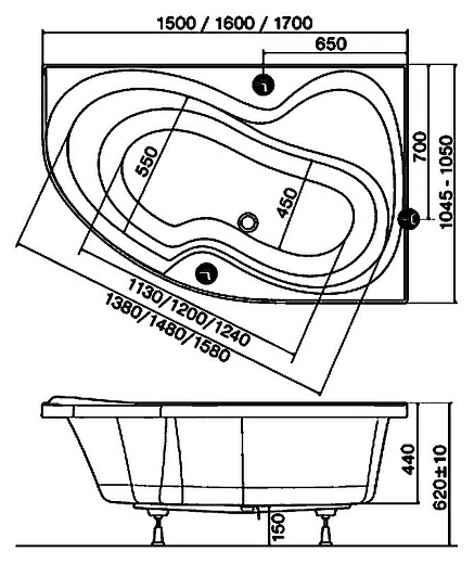 Акриловая ванна Ravak Rosa II R (170 см) C421000000