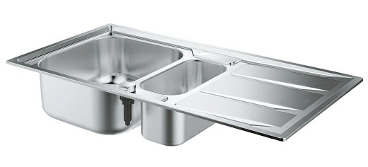 Мойка Grohe K400 из нержавеющей стали с корзинчатым вентилем, 31567SD0, левая/правая