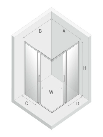 Душевой уголок New Trendy PRIME 100x80x200 (var 1)