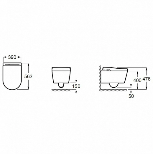 Электронный унитаз Roca In-Wash Inspira 803060001 безободковый с электронной крышкой-биде