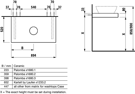 Столешница под умывальник Laufen Case 90x53x8, дуб 4,0513,1,075,519,1