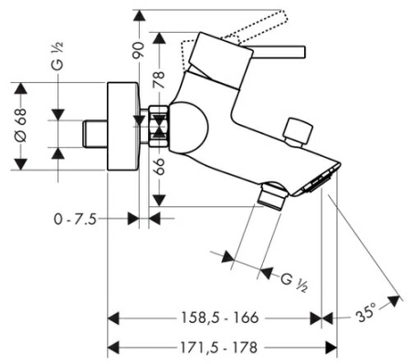 Смеситель Hansgrohe Talis S2 32440000 для ванны с душем Смеситель Hansgrohe Talis S2 32440000 для ванны с душем