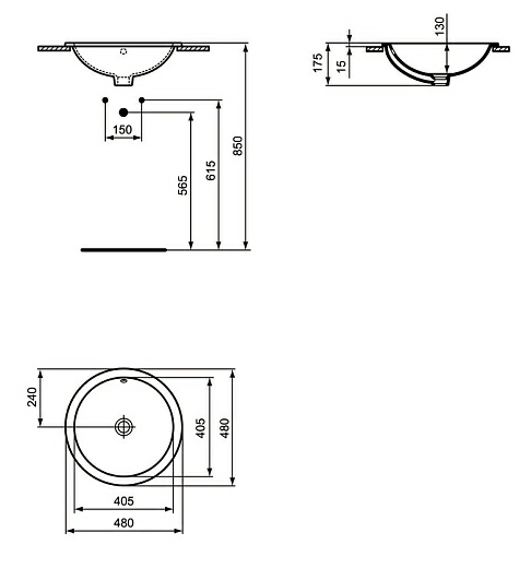 Раковина Ideal Standard Connect 48 см, белый, E505301 Раковина Ideal Standard Connect 48 см, белый, E505301