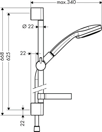 Душевой гарнитур Hansgrohe Croma 100 Vario EcoSmart/Unica'C 27776000 Душевой гарнитур Hansgrohe Croma 100 Vario EcoSmart/Unica'C 27776000