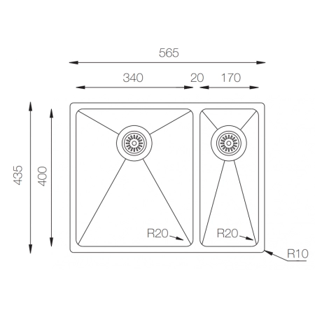 Мойка ZORG ZRE 5744-2 L