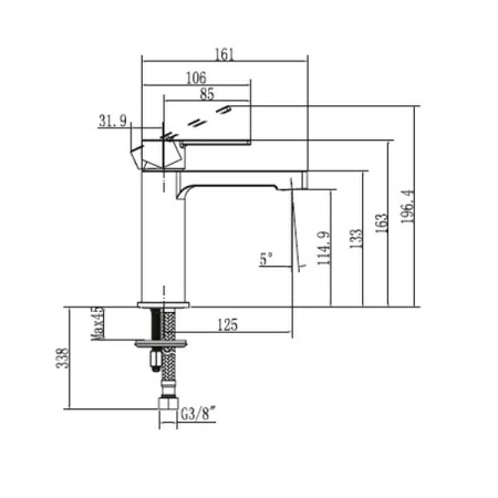 Смеситель для умывальника 115 однорычажный Villeroy&Boch Architectura, TVW10300400061