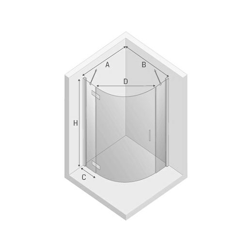 Душевой уголок New Trendy NEW MERANA R 100x100x195