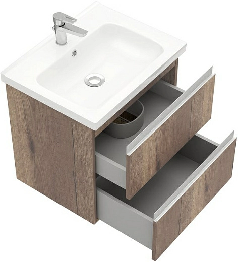 Тумба подвесной Laparet Electra 60 под умывальник Creavit Ideal 60 дуб рока