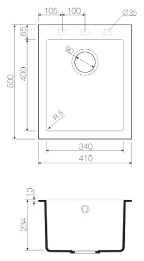 Мойка кухонная Omoikiri Bosen 41-BL черная Мойка кухонная Omoikiri Bosen 41-BL черная