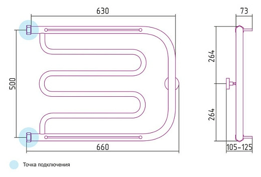 Полотенцесушитель водяной Сунержа Лира 50x65 с 2 полками