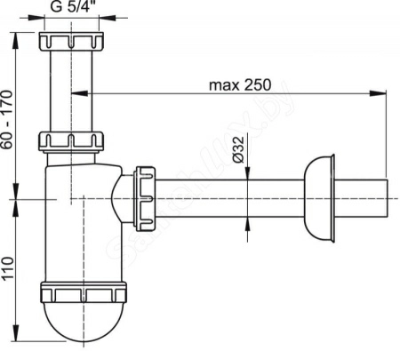 Сифон для раковины AlcaPlast A430 Сифон для раковины AlcaPlast A430